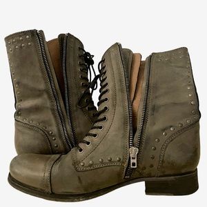 Diesel 2089 Women’s The Wild Land Arthik Leather Combat Lace-up Boots
